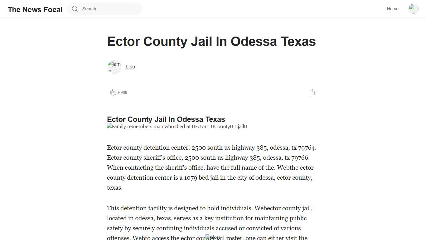 Ector County Jail In Odessa Texas