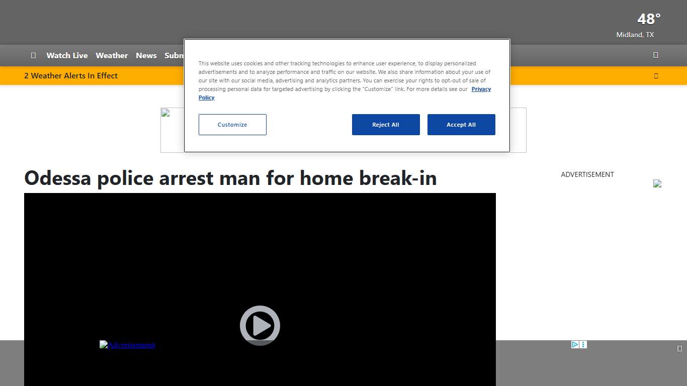 Odessa police arrest man for home break-in